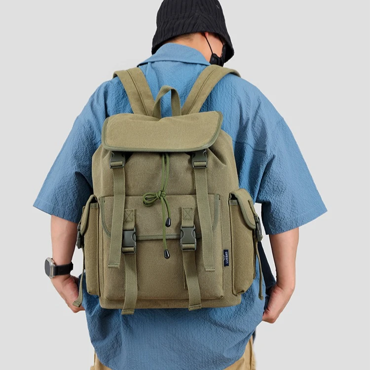 Wear-resistant canvas backpack with color-blocking splicing, multi-pocket drawstring waterproof student schoolbag
Wear-resistant canvas backpack with color-blocking splicing, multi-pocket drawstring waterproof student schoolbag