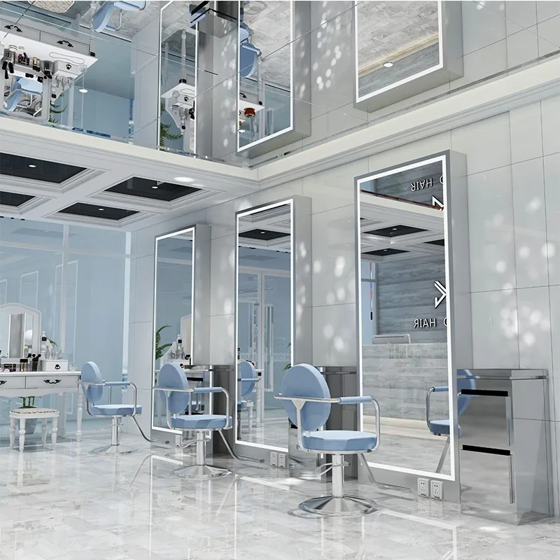 Double Sided Barber Shop Furniture Styling Station Gold Salon Mirror Station With Led Lights for Hairdressing
Double Sided Barber Shop Furniture Styling Station Gold Salon Mirror Station With Led Lights for Hairdressing