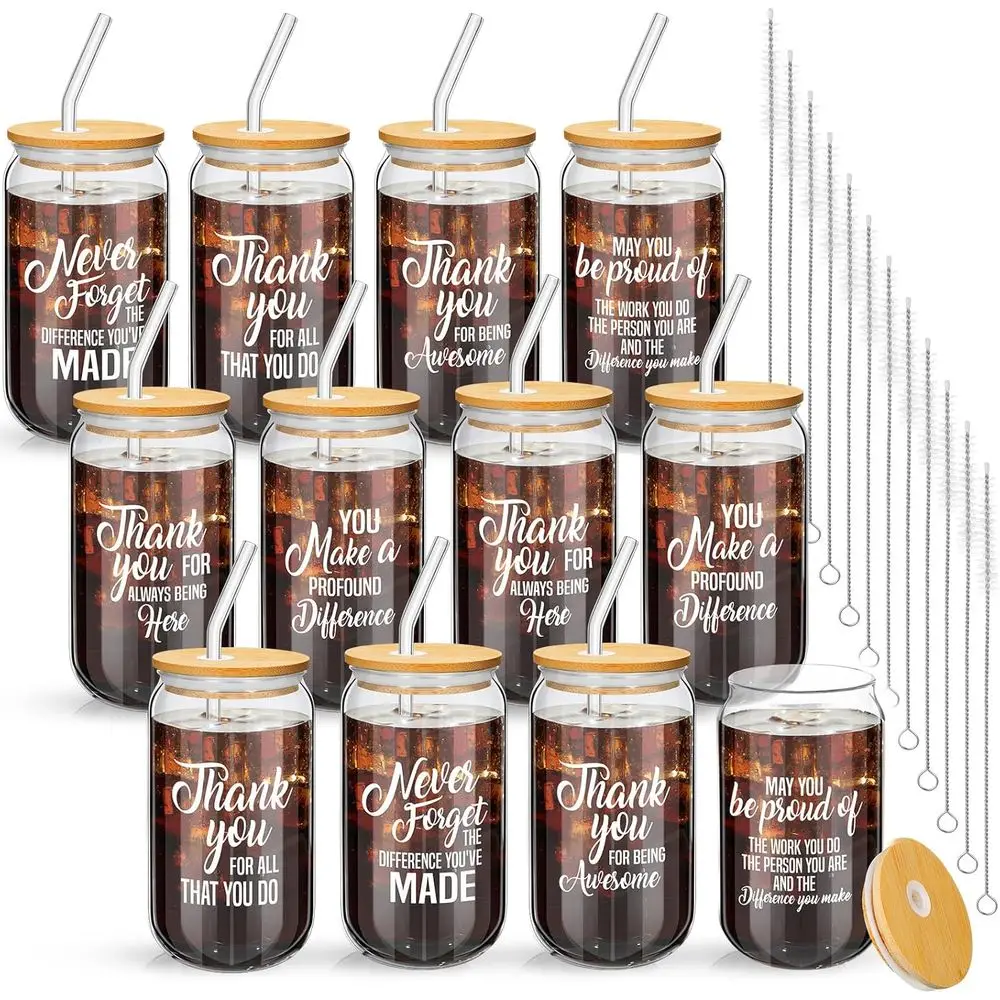 24 Set Employee Appreciation Gits Chrisas Thank You Team Gits Sta Coworker 16oz Can Shaped Inspirational Glass Cup Bulk with Lid
24 Set Employee Appreciation Gits Chrisas Thank You Team Gits Sta Coworker 16oz Can Shaped Inspirational Glass Cup Bulk with Lid