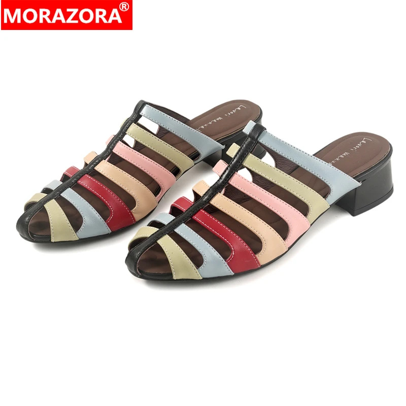 MORAZORA Ins New Genuine Leather Slippers Women Shoes Mid Heels Mixed Colors Summer Slippers Party Dress Slides
MORAZORA Ins New Genuine Leather Slippers Women Shoes Mid Heels Mixed Colors Summer Slippers Party Dress Slides