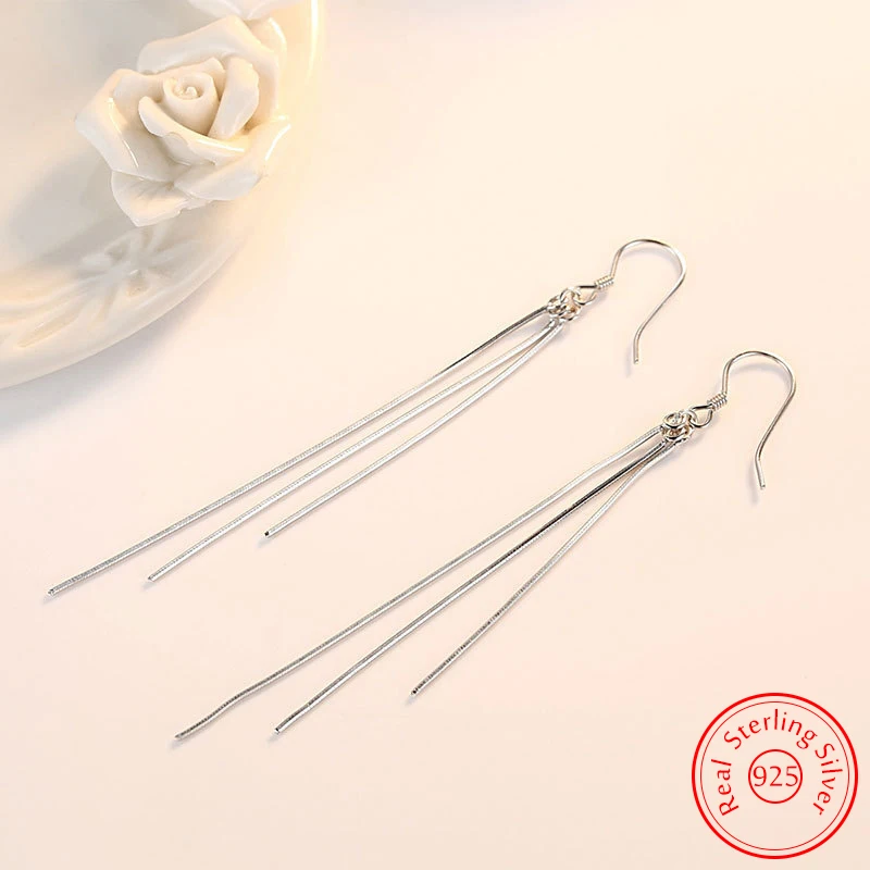 925 Sterling Silver New Woman's Fashion Jewelry Long Multi Piece Chain Drop Earrings XY0037
925 Sterling Silver New Woman's Fashion Jewelry Long Multi Piece Chain Drop Earrings XY0037