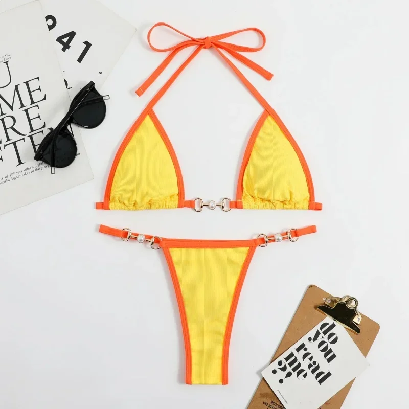 Sexy Micro Bikini Bathing Suit Women Split Triangle Lace Up High Waist Thong Bikini Set 2025 New Swimwear Two Piece Beachwear
Sexy Micro Bikini Bathing Suit Women Split Triangle Lace Up High Waist Thong Bikini Set 2025 New Swimwear Two Piece Beachwear