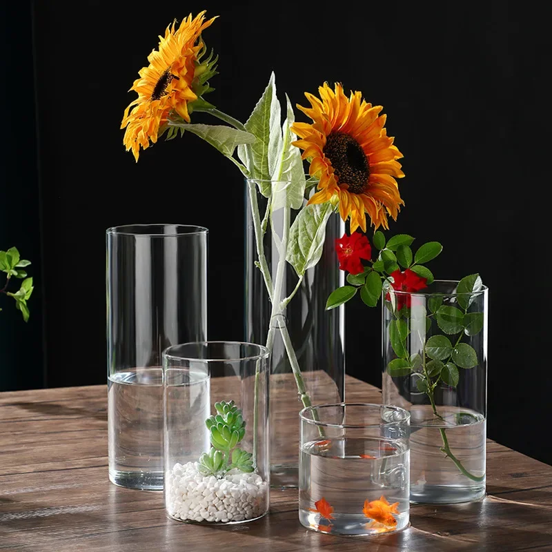 Ecological glass vase, straight tube transparent glass vase, creative high borosilicate landscape flower ware, home decoration
Ecological glass vase, straight tube transparent glass vase, creative high borosilicate landscape flower ware, home decoration