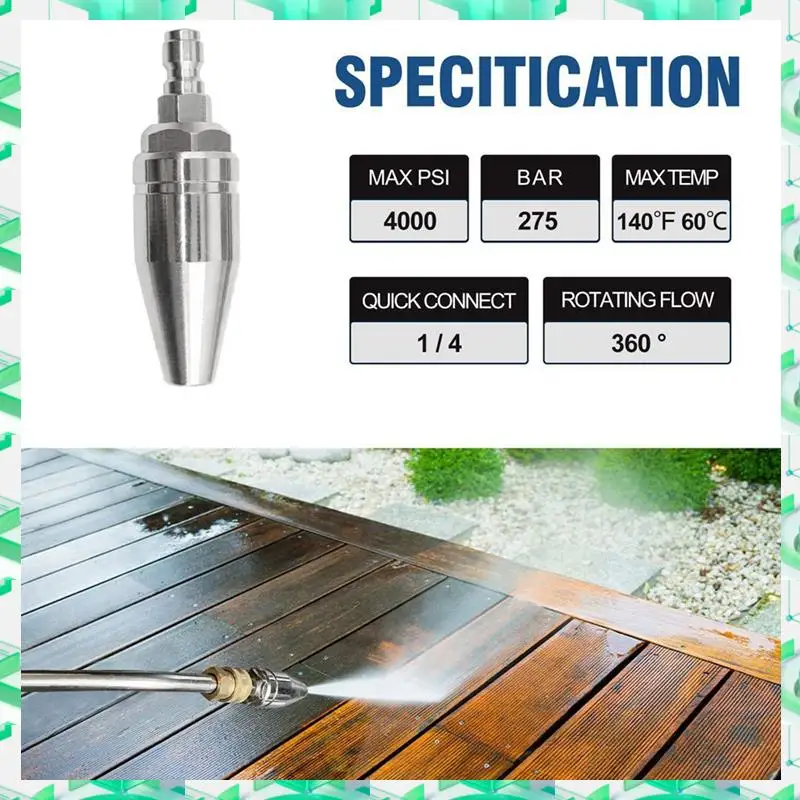 FIZP Turbo Nozzle For Pressure Washer Rotating For Hot And Cold Water With 1/4 Quick Connect 7 Nozzle Tips And Holder
FIZP Turbo Nozzle For Pressure Washer Rotating For Hot And Cold Water With 1/4 Quick Connect 7 Nozzle Tips And Holder
