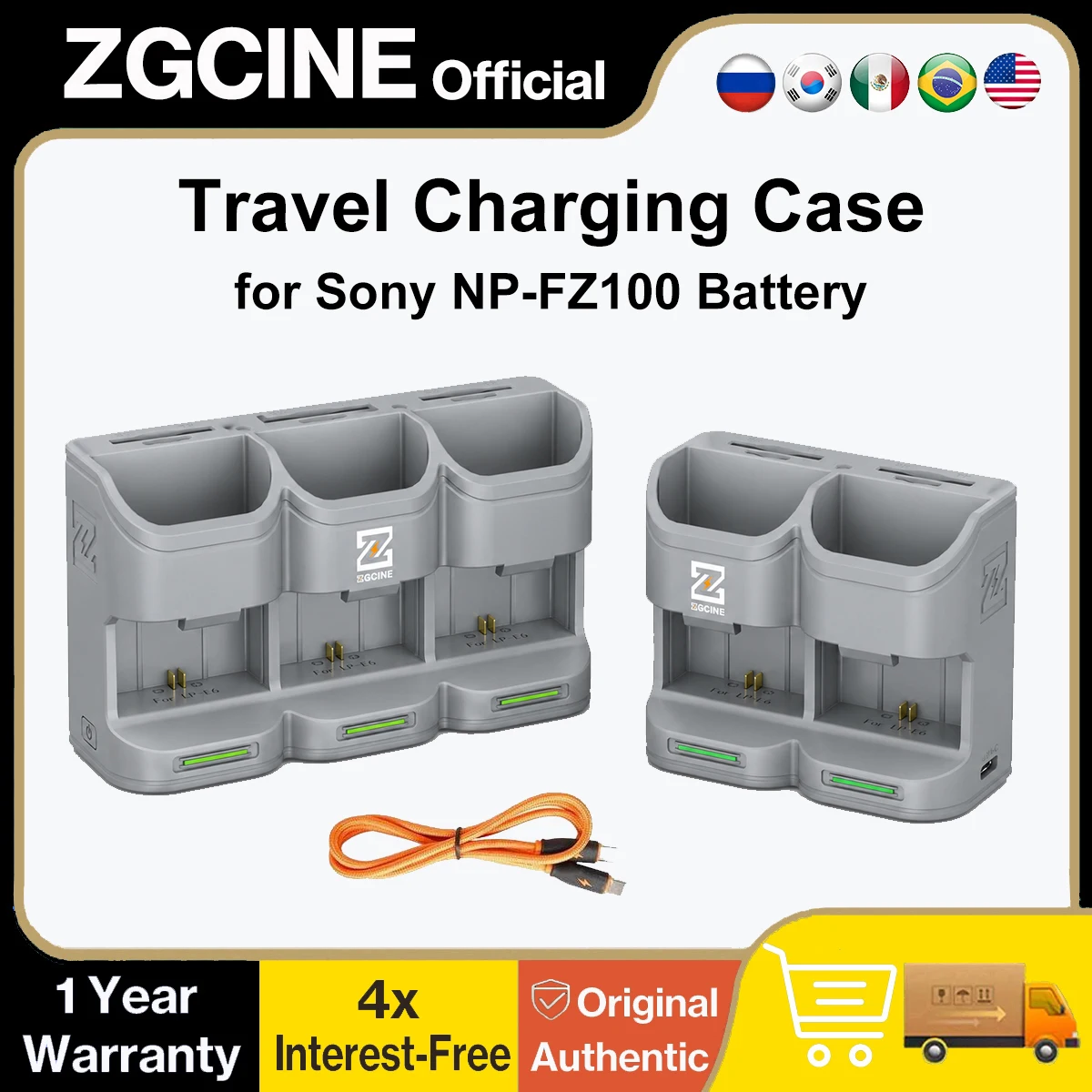 ZGCINE NP-FZ100 Battery Charging Case USB-C PD Fast Charging 2h Full Charge 2/3 Slots for Sony A7IV A7III FX3 ZV-E1 A7RIII A7RV
ZGCINE NP-FZ100 Battery Charging Case USB-C PD Fast Charging 2h Full Charge 2/3 Slots for Sony A7IV A7III FX3 ZV-E1 A7RIII A7RV