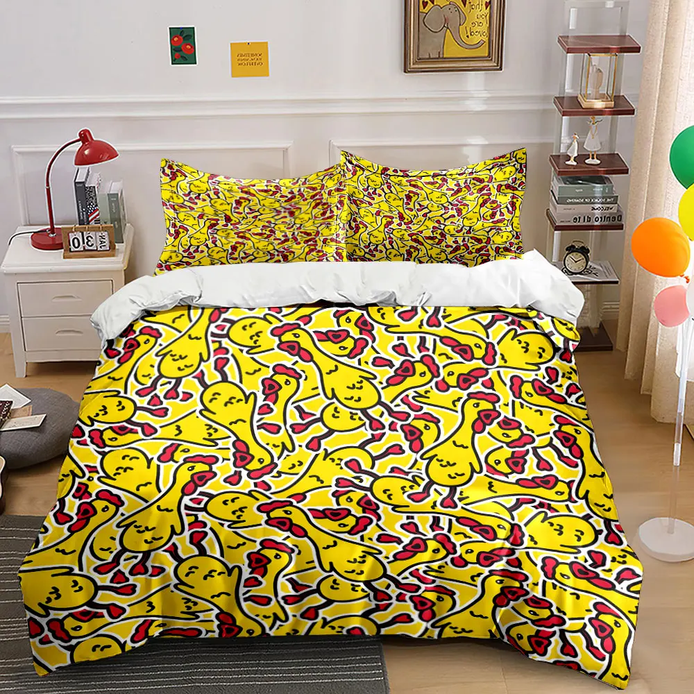 Cartoon yellow chicken pattern Printed Duvet Cover Set 1 Duvet Cover+2 Pillowcase Multi Size Bedroom Bedding Decor Luxury Gift
Cartoon yellow chicken pattern Printed Duvet Cover Set 1 Duvet Cover+2 Pillowcase Multi Size Bedroom Bedding Decor Luxury Gift
