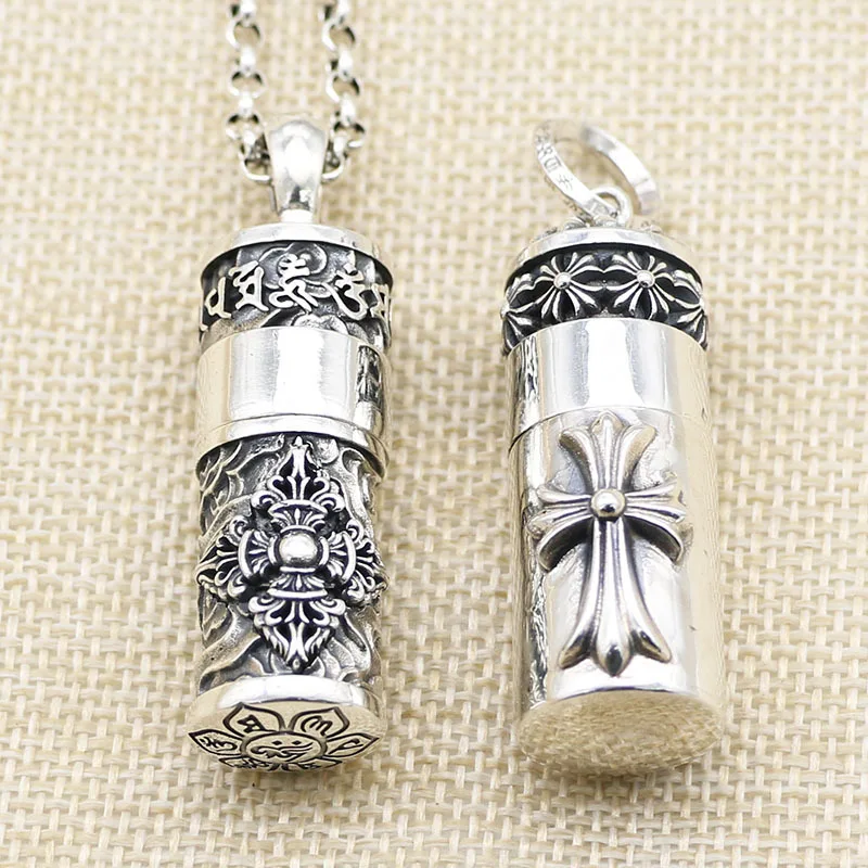 Pure silver S925 Thai silver retro cross pendant with six character mantra necklace pendant that can be opened
Pure silver S925 Thai silver retro cross pendant with six character mantra necklace pendant that can be opened