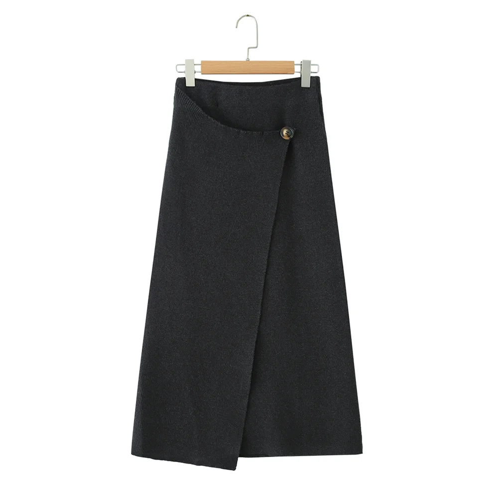 Autumn and winter new women's slim fit fashionable asymmetrical hem double breasted flat needle MIDI skirt
Autumn and winter new women's slim fit fashionable asymmetrical hem double breasted flat needle MIDI skirt