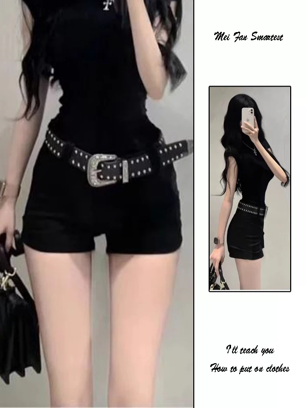 Y2K Spicy Girl High Waist Slim Fit Black Shorts Women's Spring Autumn 2026 New American Retro Bootcut Jeans Pants
Y2K Spicy Girl High Waist Slim Fit Black Shorts Women's Spring Autumn 2026 New American Retro Bootcut Jeans Pants