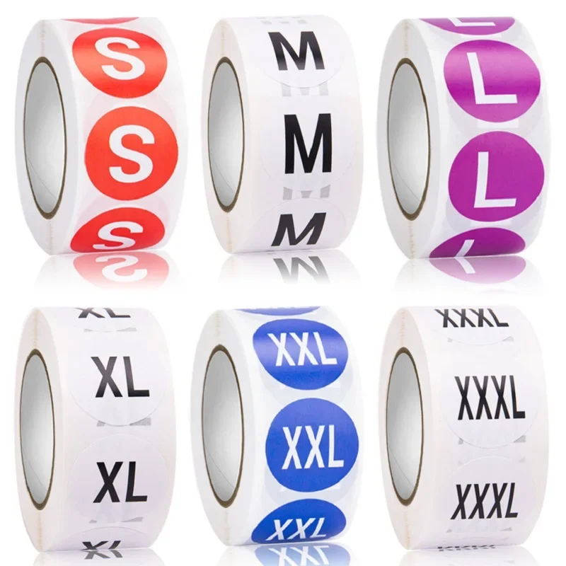 500Pcs/roll Round Clothing Size StickerSelf-adhesive Apparel Size Label Cloth Sorting Tag For Apparel Boutique Shipping Package
500Pcs/roll Round Clothing Size StickerSelf-adhesive Apparel Size Label Cloth Sorting Tag For Apparel Boutique Shipping Package
