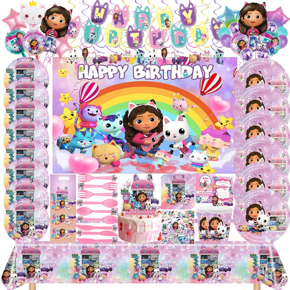 Gabby Dollhoused Girls Birthday Party Supplies Gift Disposable Tableware Plate Cup Balloon For Kids Baby Shower Party decoration
Gabby Dollhoused Girls Birthday Party Supplies Gift Disposable Tableware Plate Cup Balloon For Kids Baby Shower Party decoration