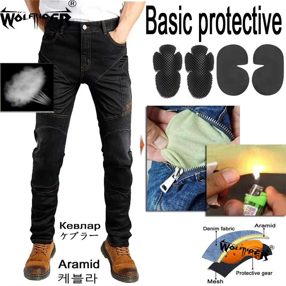 Men Aramid Motorcycle Jeans Black Motocross Pants Blue Motorbike outdoor Riding moto trousers anti-fall zipper
Men Aramid Motorcycle Jeans Black Motocross Pants Blue Motorbike outdoor Riding moto trousers anti-fall zipper