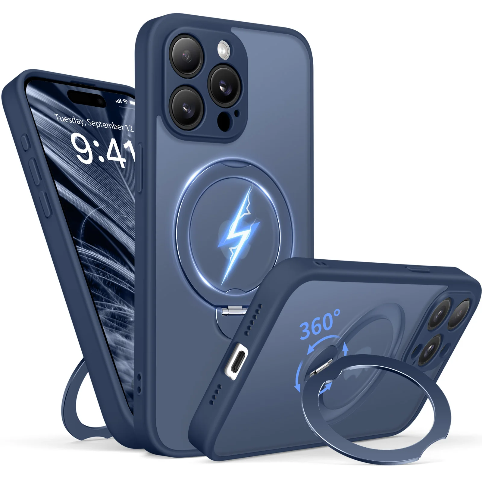 For iPhone 15 Pro Max Case with 360° Spin Stand Camera Lens Protection Shockproof Protective Magnetic MagSafe Phone Case Cover
For iPhone 15 Pro Max Case with 360° Spin Stand Camera Lens Protection Shockproof Protective Magnetic MagSafe Phone Case Cover