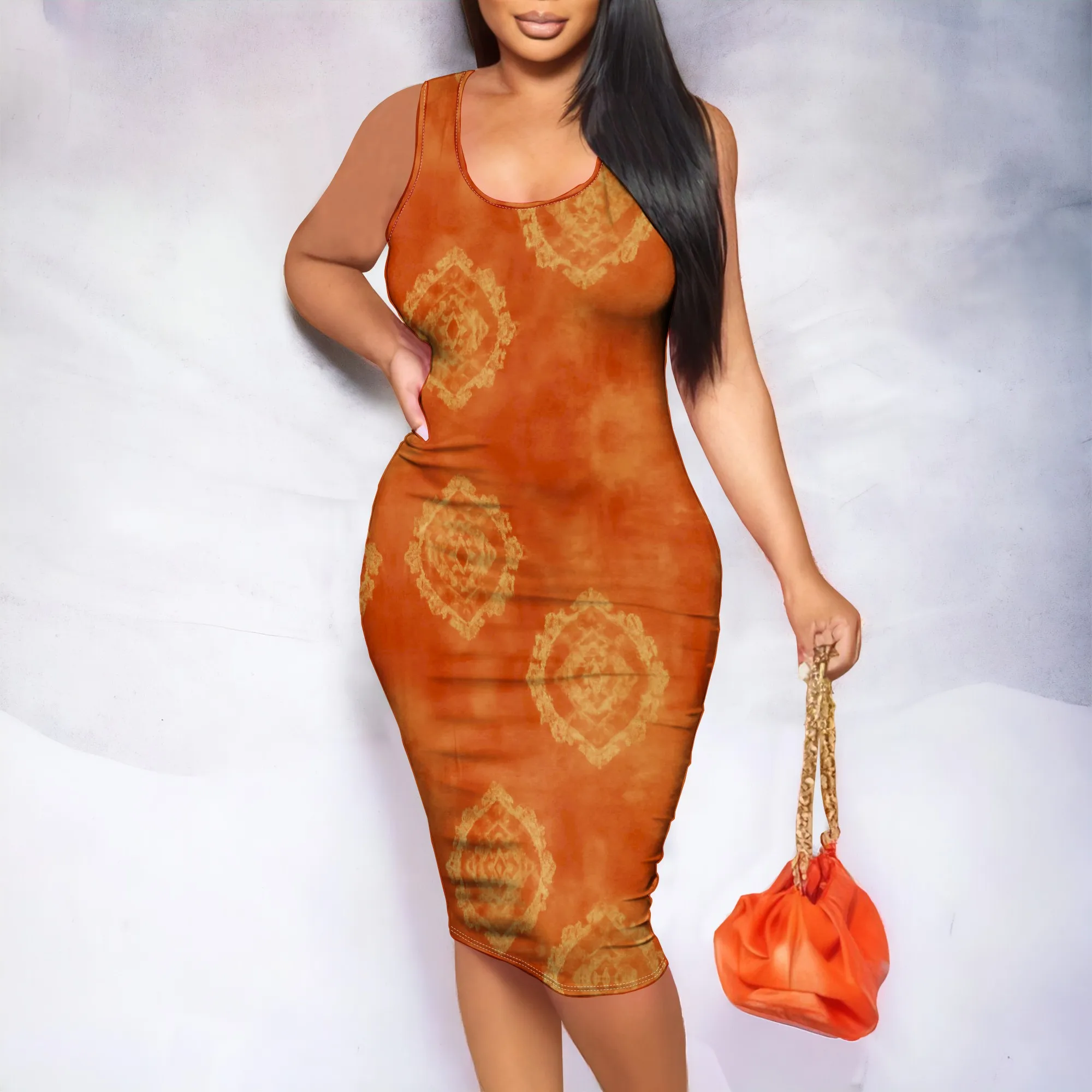 Boho Tribal Tie Dye Bodycon Dress S-3XL Sleeveless Midi Fit for Juneteenth, Afro Festival or Summer Cultural Parade Look
Boho Tribal Tie Dye Bodycon Dress S-3XL Sleeveless Midi Fit for Juneteenth, Afro Festival or Summer Cultural Parade Look
