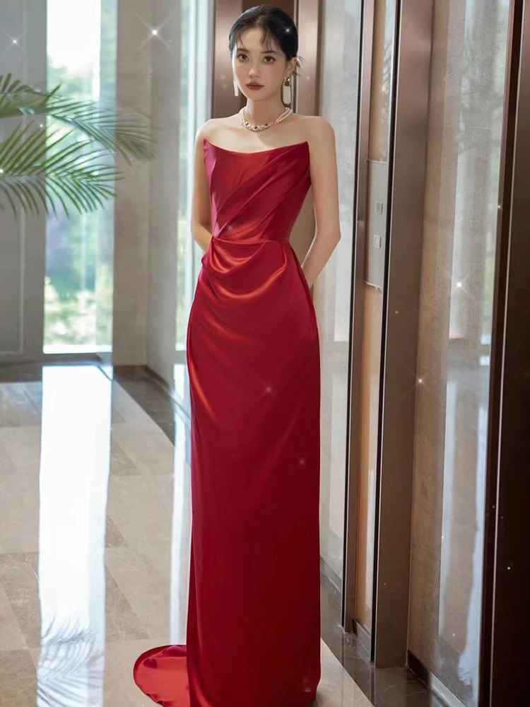 Ele Red Off-oulder Evening Gown for Women Mid-Waist Floor-Length Svel Wedding Dr for Performances And Parties
Ele Red Off-oulder Evening Gown for Women Mid-Waist Floor-Length Svel Wedding Dr for Performances And Parties