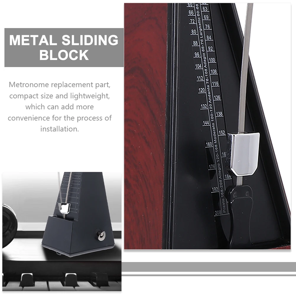 2Pcs Piano Metronome Slider Metal Replacement Part Compact Durable Sliding Block for Mechanical Metronome Metronomes 
2Pcs Piano Metronome Slider Metal Replacement Part Compact Durable Sliding Block for Mechanical Metronome Metronomes