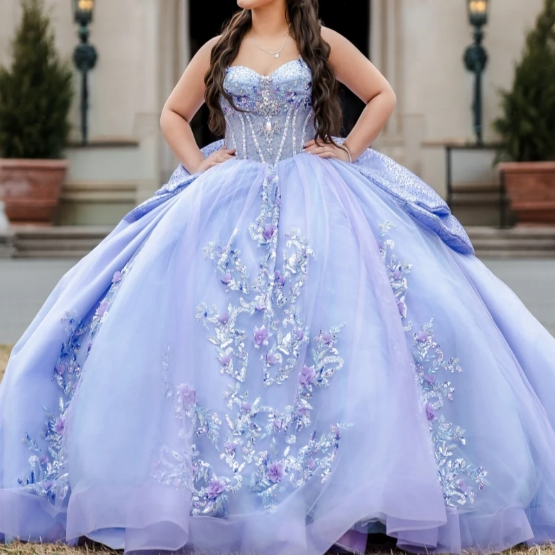 Лавандовые блестящие платья для квинсеаньеры с открытыми плечами, аппликацией из цветов, бисером, кристаллами, бантом, тюлем, корсетом, для вечеринок, дней рождения, на 16 лет
Лавандовые блестящие платья для квинсеаньеры с открытыми плечами, аппликацией из цветов, бисером, кристаллами, бантом, тюлем, корсетом, для вечеринок, дней рождения, на 16 лет
