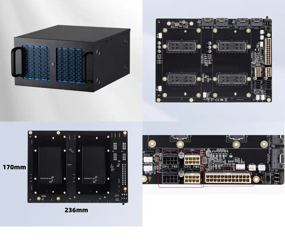 V100 Dual-Card External Backplane Kit for Servers with 800W Gold-Rated Power Supply for Data Center Rack Mount Server
V100 Dual-Card External Backplane Kit for Servers with 800W Gold-Rated Power Supply for Data Center Rack Mount Server