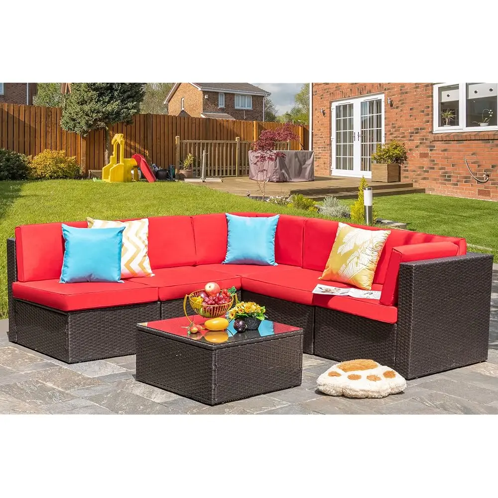 6 Piece Patio Furniture Set, Small Outdoor Sectional Sofa Couch, All Weather Pe Wicker L-Shaped Corner Patio Sofa Garden
6 Piece Patio Furniture Set, Small Outdoor Sectional Sofa Couch, All Weather Pe Wicker L-Shaped Corner Patio Sofa Garden