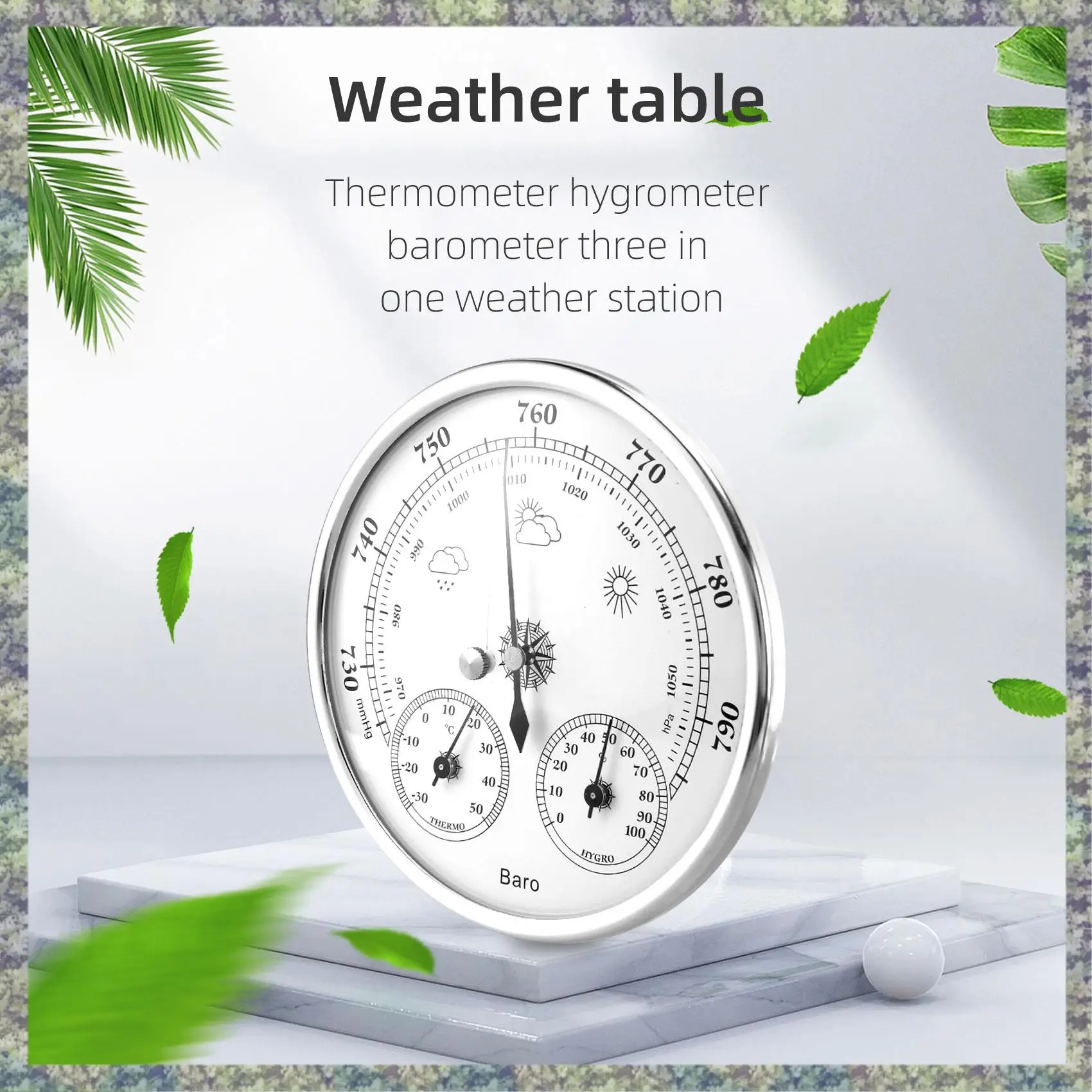 WON Wall Mounted Household Thermometer Hygrometer High Accuracy Pressure Gauge Air Weather Instrument Barometer
WON Wall Mounted Household Thermometer Hygrometer High Accuracy Pressure Gauge Air Weather Instrument Barometer
