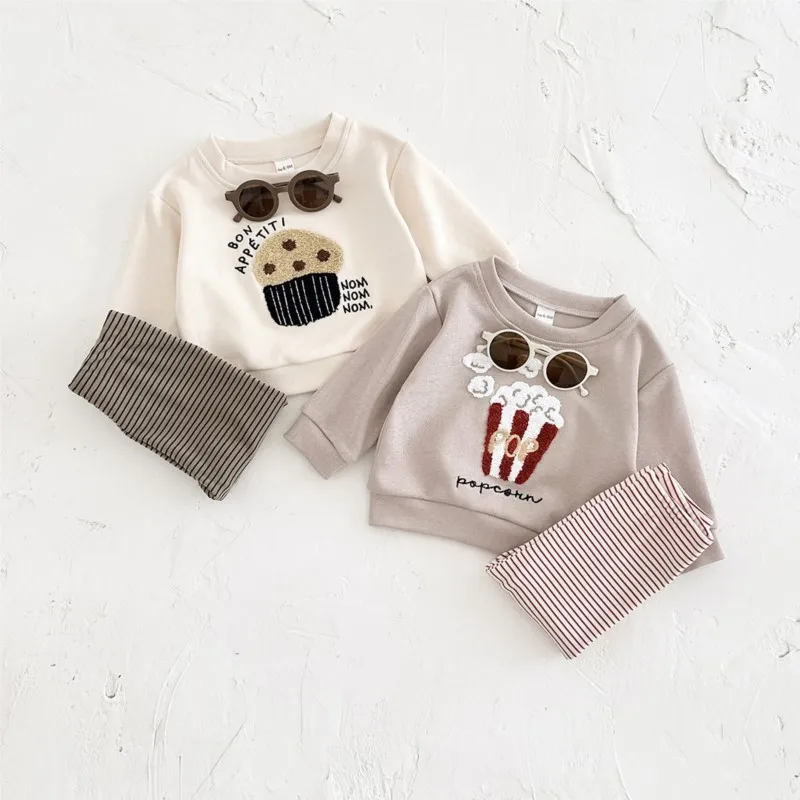 Newborn Baby Girl Boy Cartoon Embroidery Sweatshirt+Striped Pants 2PCS Infant Child Long Sleeve Spring Autumn Clothes Set 3M-2T
Newborn Baby Girl Boy Cartoon Embroidery Sweatshirt+Striped Pants 2PCS Infant Child Long Sleeve Spring Autumn Clothes Set 3M-2T