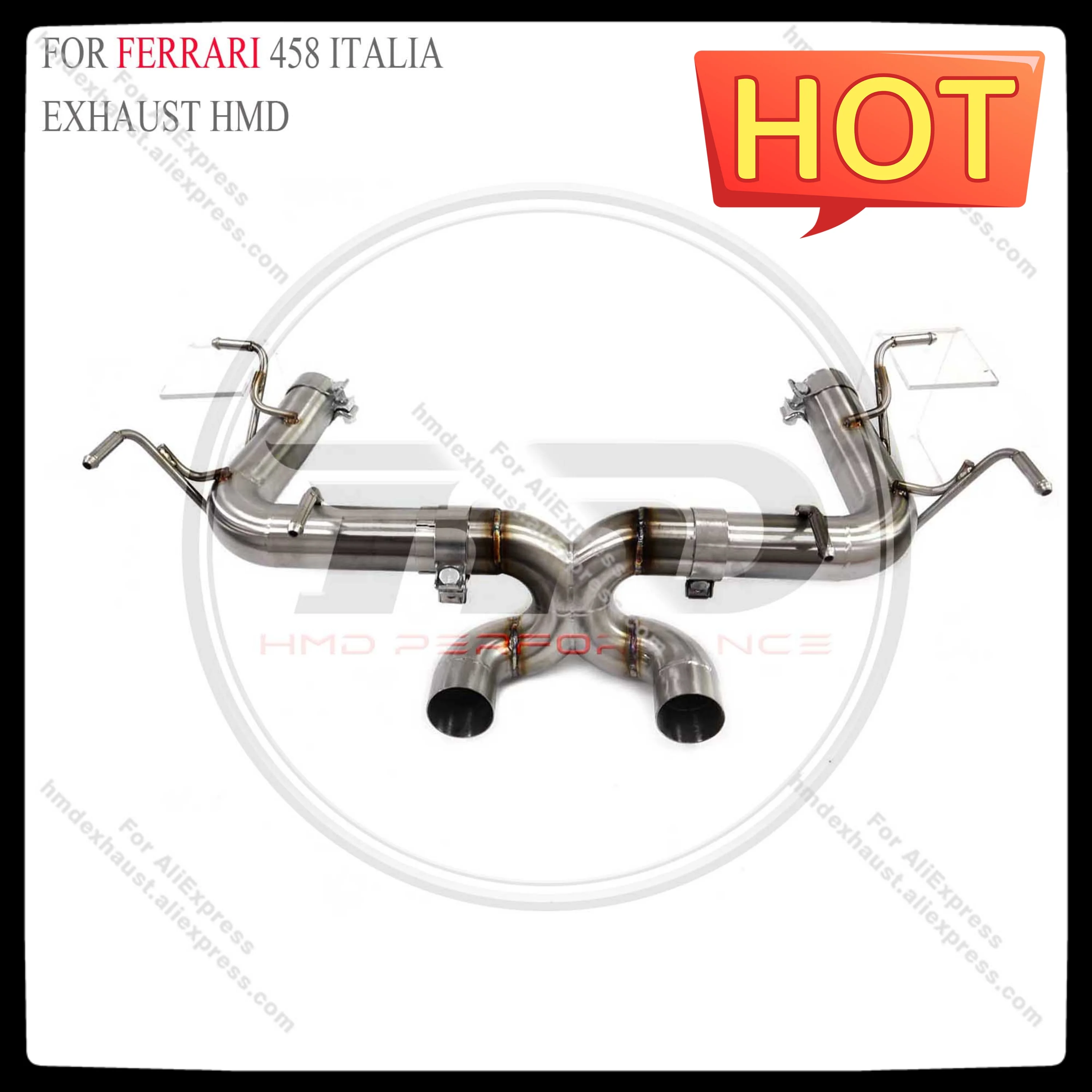 HMD Exclusive customizati Stainless steel Exhaust System Performance Catback exhaust for Ferrari 458 Italia with valves
HMD Exclusive customizati Stainless steel Exhaust System Performance Catback exhaust for Ferrari 458 Italia with valves