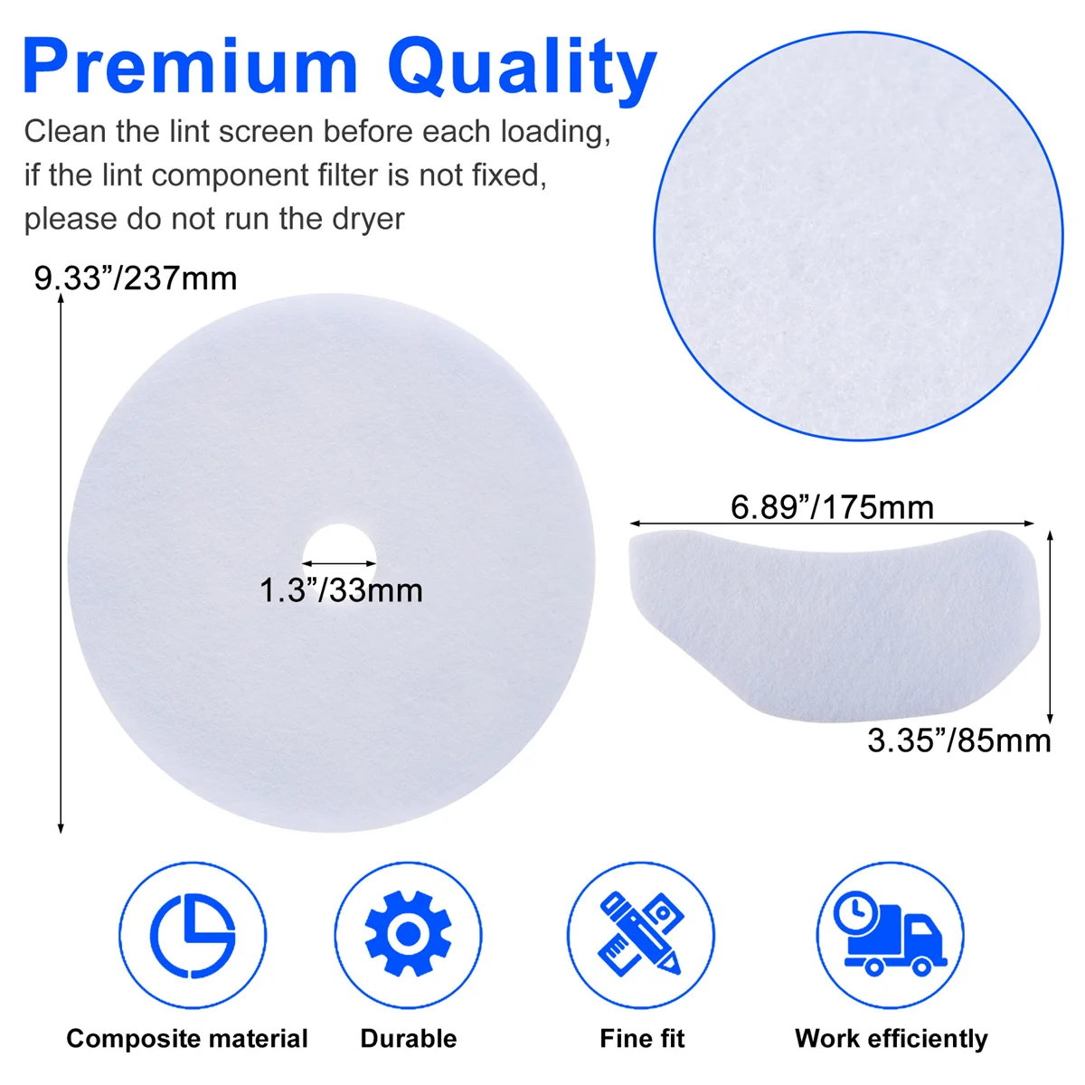 XFDZ Universal Cloth Dryer Exhaust Filters,Dryer Lint Filter Replacement, Compatible with for Magic Chef,Sonya (20 Pieces)
XFDZ Universal Cloth Dryer Exhaust Filters,Dryer Lint Filter Replacement, Compatible with for Magic Chef,Sonya (20 Pieces)