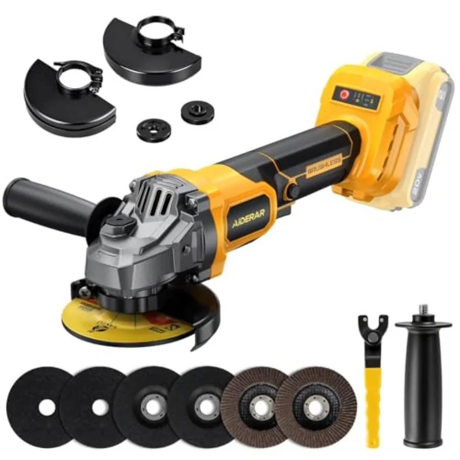 4-1/2" Cordless Angle Grinder Tool Brushless Cordless Grinder For Dewalt 20V Max With Quick-release Guard 3-speed Control Tool
4-1/2" Cordless Angle Grinder Tool Brushless Cordless Grinder For Dewalt 20V Max With Quick-release Guard 3-speed Control Tool