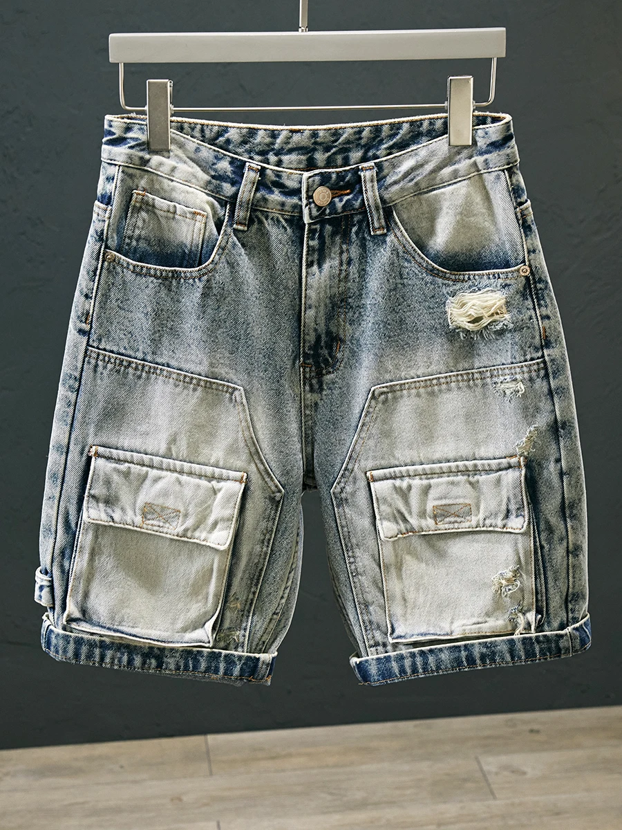 Летние мужские джинсовые шорты, прямые, свободного кроя, рваные, в американском ретро-стиле, рабочие брюки, молодежные, повседневные, дышащие
Летние мужские джинсовые шорты, прямые, свободного кроя, рваные, в американском ретро-стиле, рабочие брюки, молодежные, повседневные, дышащие