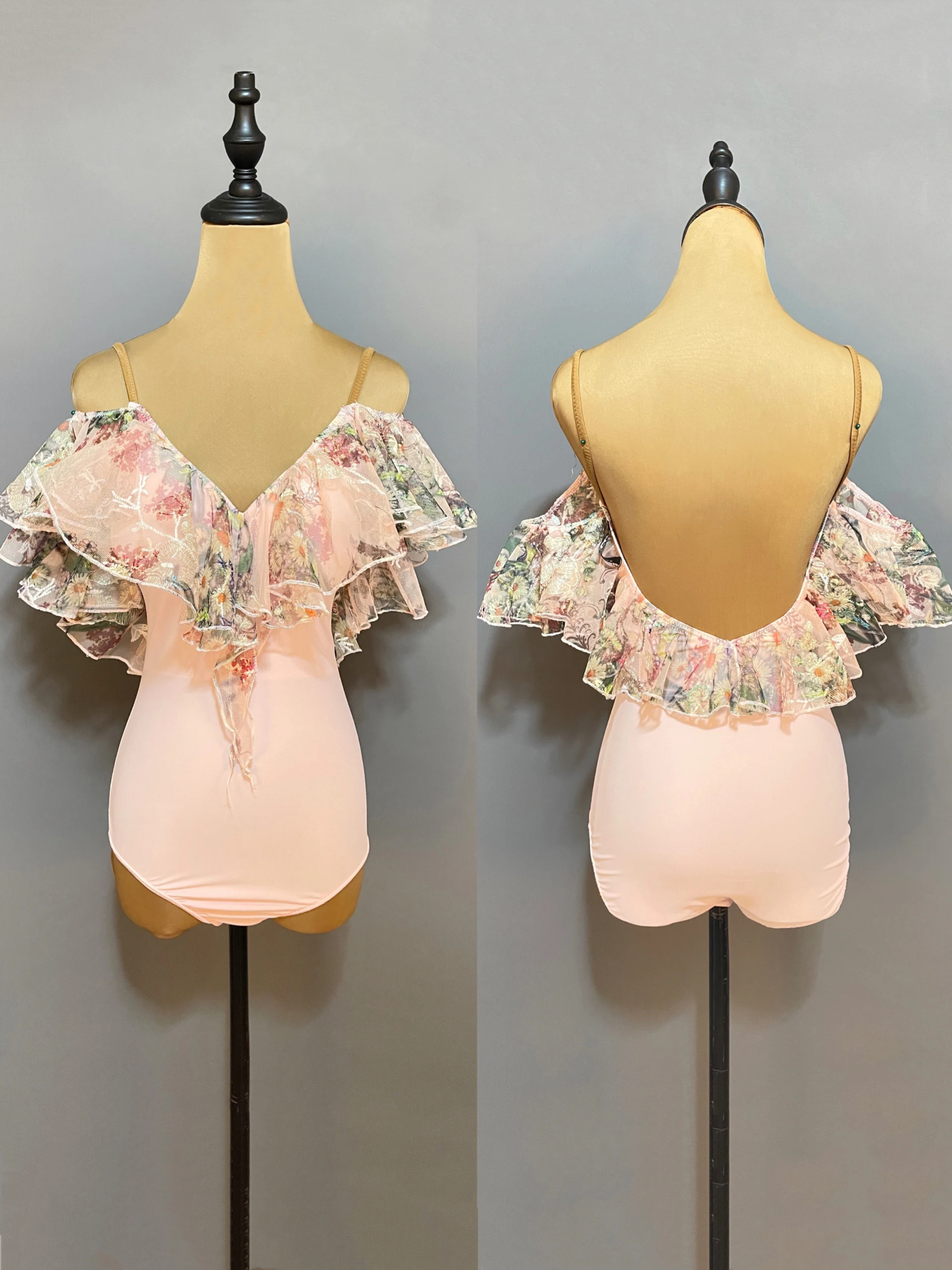 New Fairy Flower Ruffled Ballroom Dance Tops Pink Latin Dance Leotard Adult Practice Clothes Waltz Dance Performance Wear JL5666
New Fairy Flower Ruffled Ballroom Dance Tops Pink Latin Dance Leotard Adult Practice Clothes Waltz Dance Performance Wear JL5666