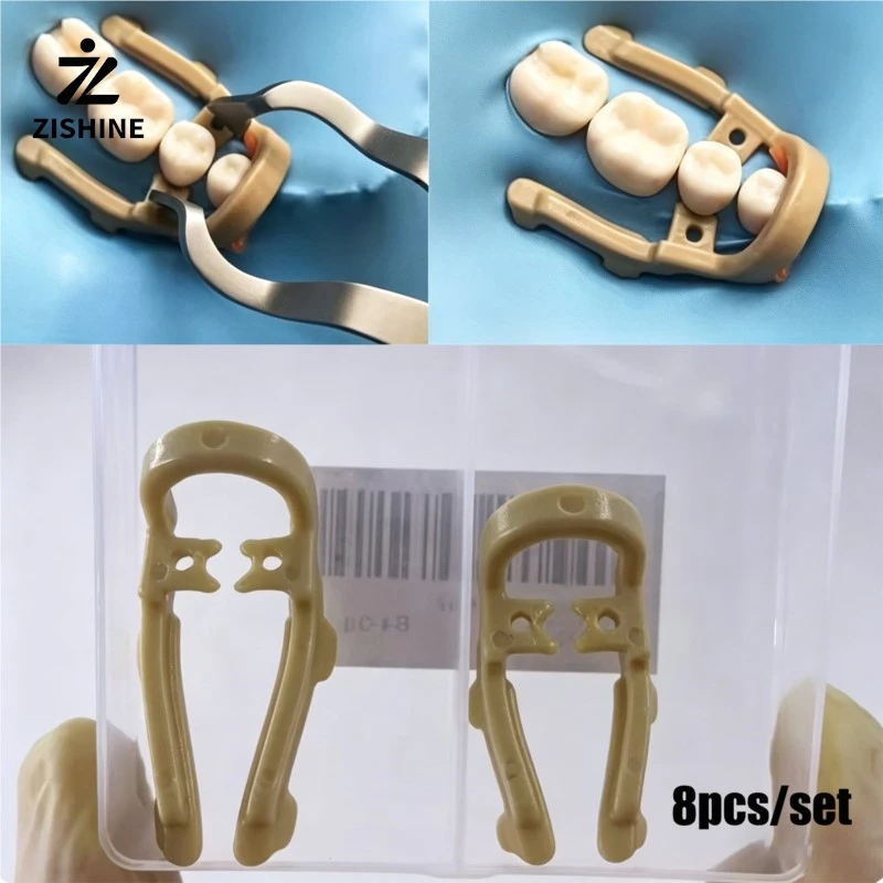 8Pcs Dental Rubber Dam Clamps Distal Extension Resin Clamp for Endodontic Restorative Treatment Posterior Teeth Isolation
8Pcs Dental Rubber Dam Clamps Distal Extension Resin Clamp for Endodontic Restorative Treatment Posterior Teeth Isolation