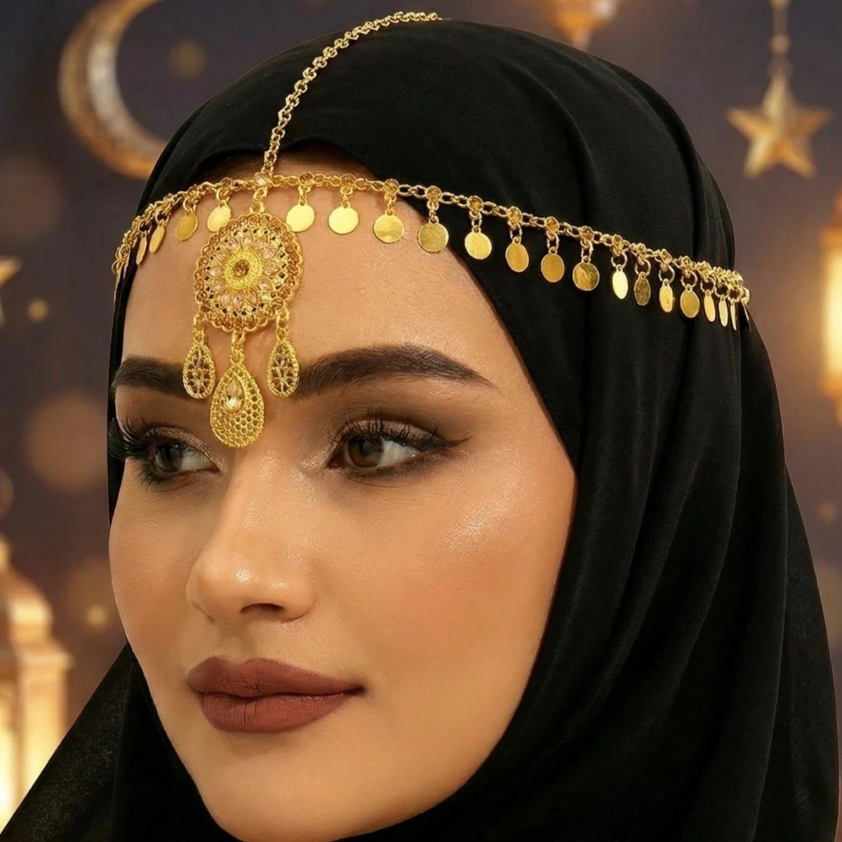 Kurdish Jewelry Gold Color Round Sequin Crystal Rhinestone Flower Water Drop Tassel Head Chain Women Wedding Bride Headdress
Kurdish Jewelry Gold Color Round Sequin Crystal Rhinestone Flower Water Drop Tassel Head Chain Women Wedding Bride Headdress