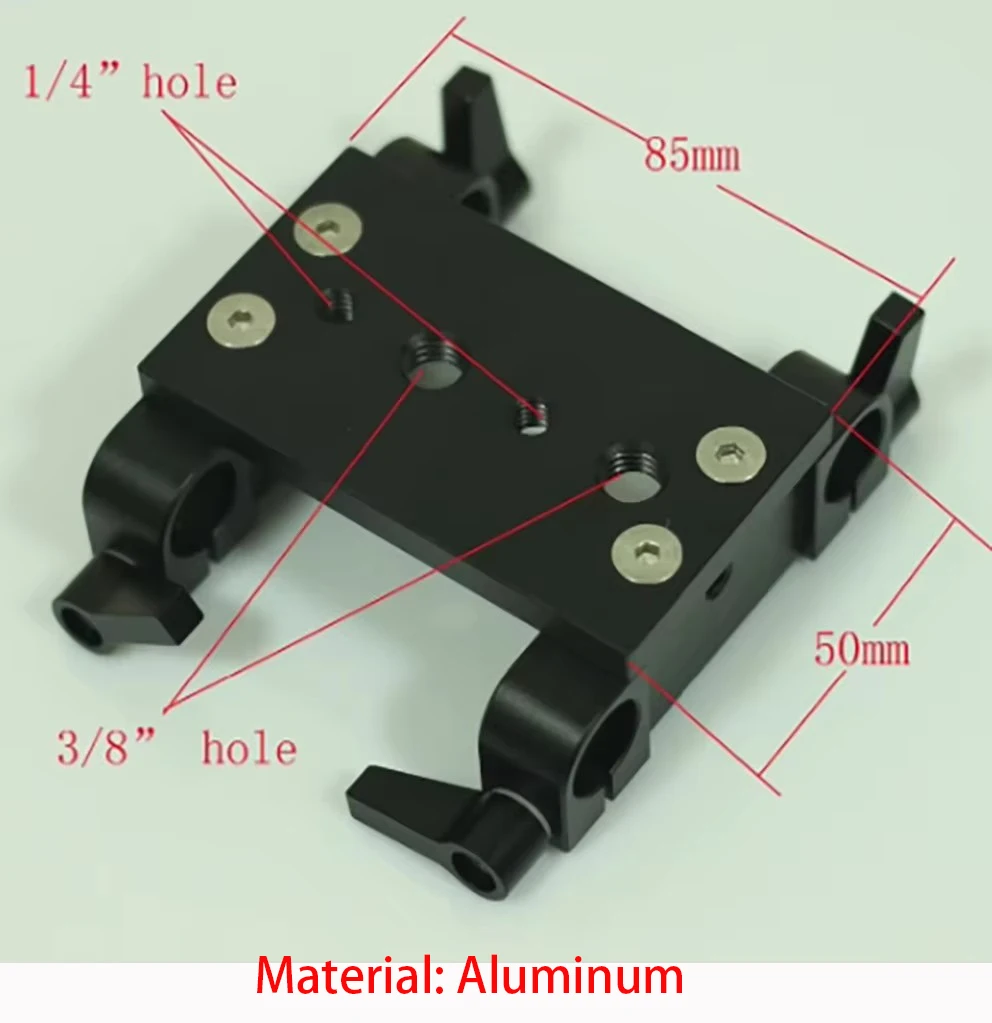 Railblocks w/ Tripod Mounting Plate for 15mm Rod clamp support DSLR tripod camera, 1/4" and 3/8" hole plate clamp, 1/4-20 & 3/8
Railblocks w/ Tripod Mounting Plate for 15mm Rod clamp support DSLR tripod camera, 1/4" and 3/8" hole plate clamp, 1/4-20 & 3/8