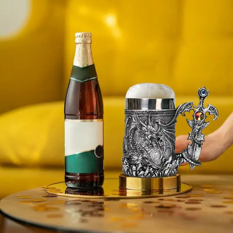 Stainless Steel Coffee Cup 600ml Medieval Dragon Pattern Drinking Beer Cups Vintage Coffee Mug For Beer Coffee Water Tea Hot
Stainless Steel Coffee Cup 600ml Medieval Dragon Pattern Drinking Beer Cups Vintage Coffee Mug For Beer Coffee Water Tea Hot