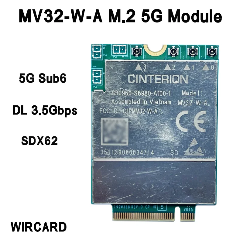 MV32-W-A USB 5G sub-6 M.2 SDX62 For Laptop USB3.0 Adapter
MV32-W-A USB 5G sub-6 M.2 SDX62 For Laptop USB3.0 Adapter