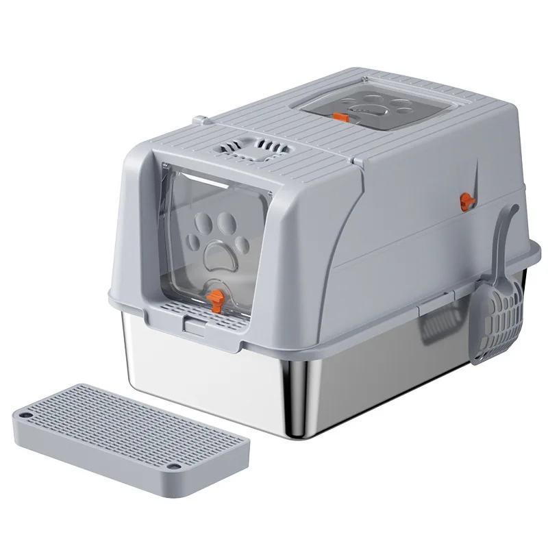 STLF Fully Enclosed Oversized Cat Toilet Flip-Type Stainless Steel Cat LitterS Box Splash-Proof Removable Plastic LitterS Access
STLF Fully Enclosed Oversized Cat Toilet Flip-Type Stainless Steel Cat LitterS Box Splash-Proof Removable Plastic LitterS Access