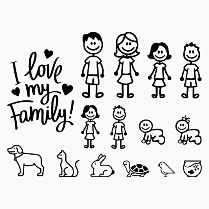 Car Sticker Interesting Family Automobiles Motorcycles Window Waterproof Sun Protection Decal PVC Decorative Goods Accessory
Car Sticker Interesting Family Automobiles Motorcycles Window Waterproof Sun Protection Decal PVC Decorative Goods Accessory