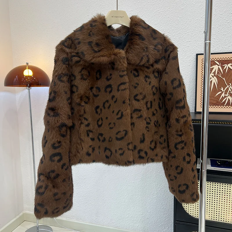 New Winter Warm Women's Natural Rabbit Fur Coat Real Fur Coat Thick Long Sleeves Luxury Outerwear Leopard Print Jackets
New Winter Warm Women's Natural Rabbit Fur Coat Real Fur Coat Thick Long Sleeves Luxury Outerwear Leopard Print Jackets