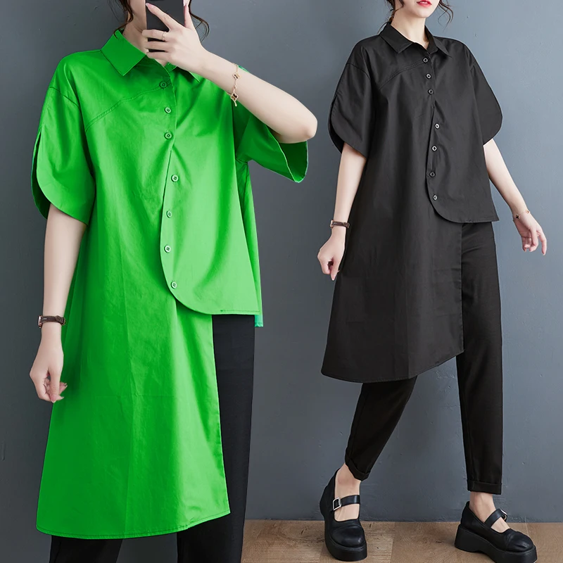 Fashionable plus Size Loose Fit Pure Cotton Shirt Korean Style Commute Wind Short Sleeve Collar Mid-Length Color
Fashionable plus Size Loose Fit Pure Cotton Shirt Korean Style Commute Wind Short Sleeve Collar Mid-Length Color