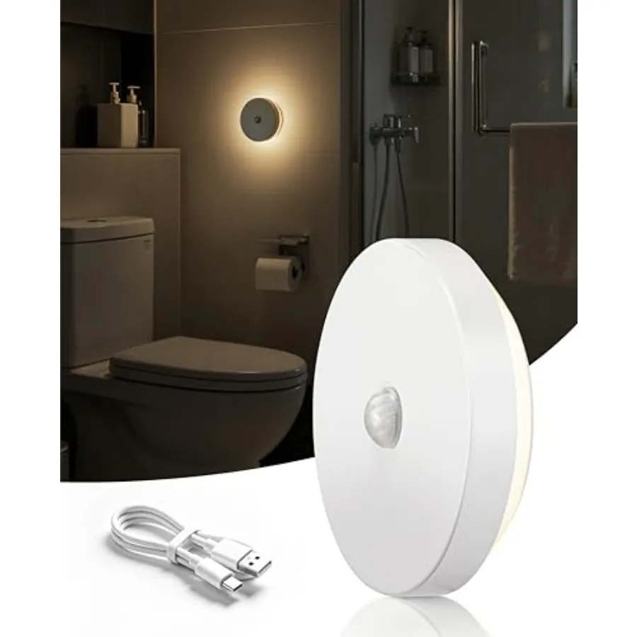 Rechargeable Night Light, Motion Sensor Battery Operated Nightlight, Magnetic Stick-On LED Puck Light, Wireless Night Lights fo
Rechargeable Night Light, Motion Sensor Battery Operated Nightlight, Magnetic Stick-On LED Puck Light, Wireless Night Lights fo