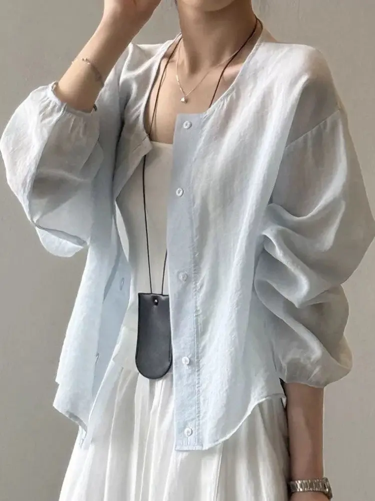 Korean Style Commuter Loose Fit Long Sleeve round Neck Sun Protection Shirt Women's Summer New Lightweight Air Conditioning C...
Korean Style Commuter Loose Fit Long Sleeve round Neck Sun Protection Shirt Women's Summer New Lightweight Air Conditioning C...