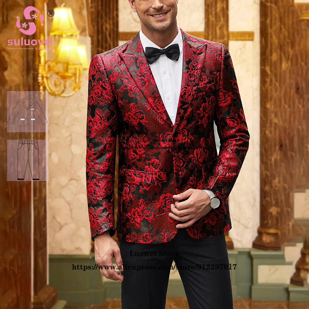 Luxury Floral Slim Fit Tuxedo Suits For Men Wedding Groom 2 Piece Pants Set Formal Dinner Prom Blazer Costume Homme Pour Mariage
Luxury Floral Slim Fit Tuxedo Suits For Men Wedding Groom 2 Piece Pants Set Formal Dinner Prom Blazer Costume Homme Pour Mariage