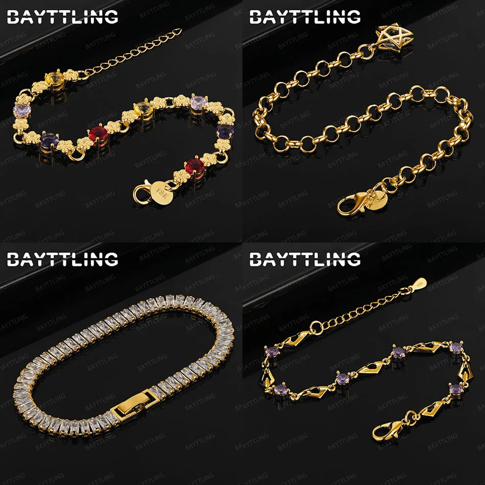 Fashion 925 Sterling Silver 18K Gold Exquisite Colored Zirconia Bracelet Women's Accessories Wedding Gift Jewelry 
Fashion 925 Sterling Silver 18K Gold Exquisite Colored Zirconia Bracelet Women's Accessories Wedding Gift Jewelry