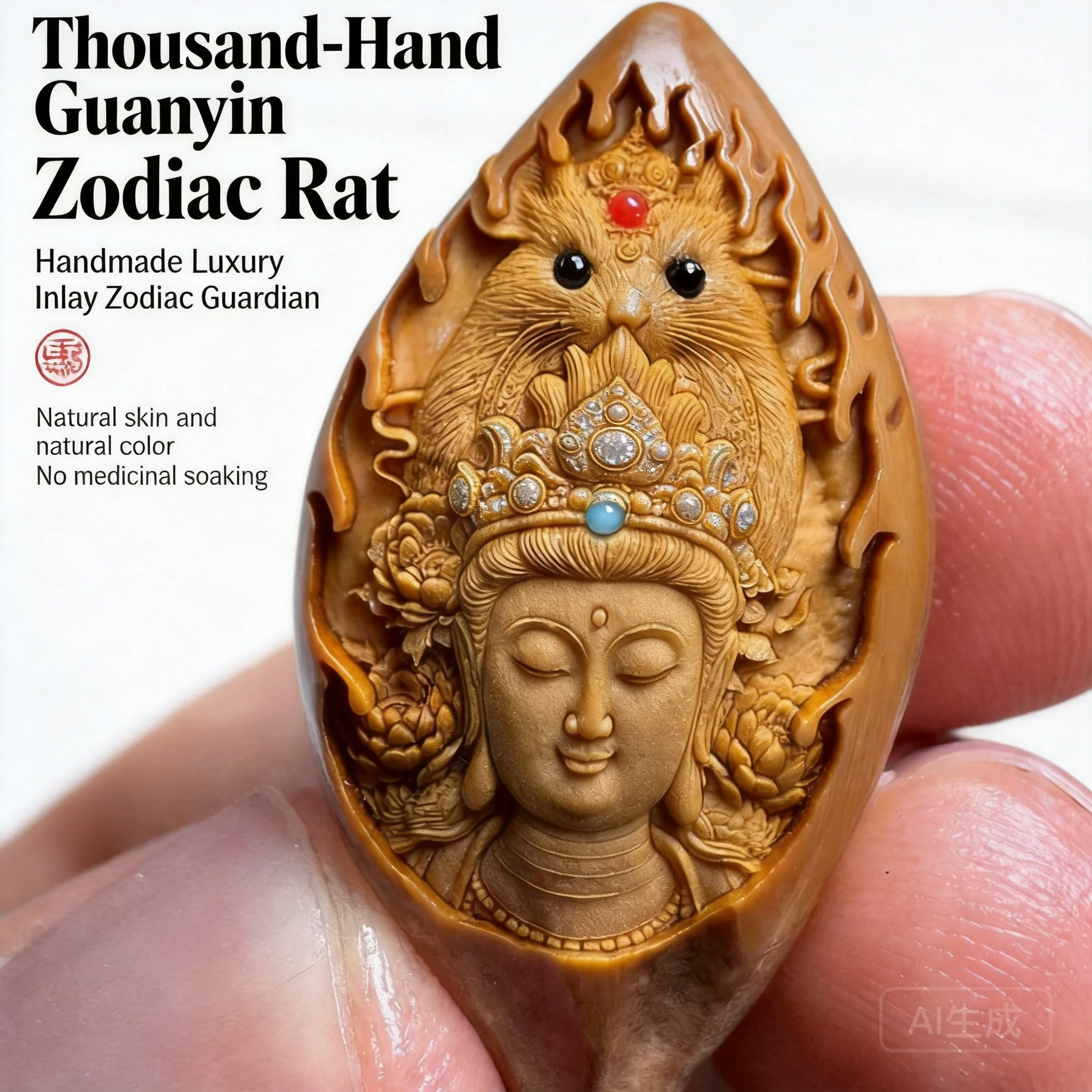 Handmade Olive Nut Carved Inlaid Bracelet Chinese Style 12 Zodiac Patron Saint Thousand Hand Guanyin Rat Amulet Wenwan Jewelry
Handmade Olive Nut Carved Inlaid Bracelet Chinese Style 12 Zodiac Patron Saint Thousand Hand Guanyin Rat Amulet Wenwan Jewelry