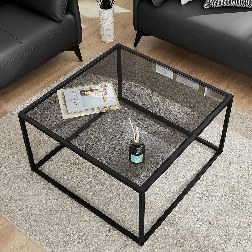 Coffee Table, Small Round Coffee Table Square Simple Center Tables or Living Room 26.7 x 26.7 x 17.7 Inches, Gray Black
Coffee Table, Small Round Coffee Table Square Simple Center Tables or Living Room 26.7 x 26.7 x 17.7 Inches, Gray Black