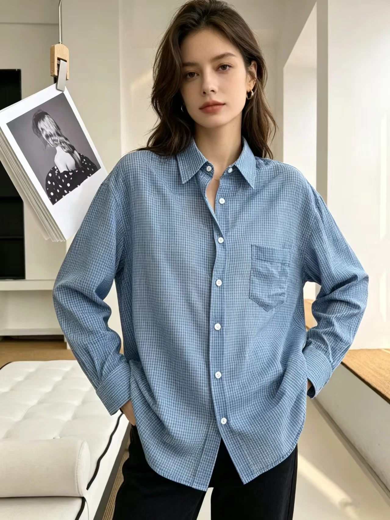 fenggejiwo Women's Casual Shirt Loose Fit Plaid Shirt Versatile Striped Plaid Long Sleeve Shirt
fenggejiwo Women's Casual Shirt Loose Fit Plaid Shirt Versatile Striped Plaid Long Sleeve Shirt