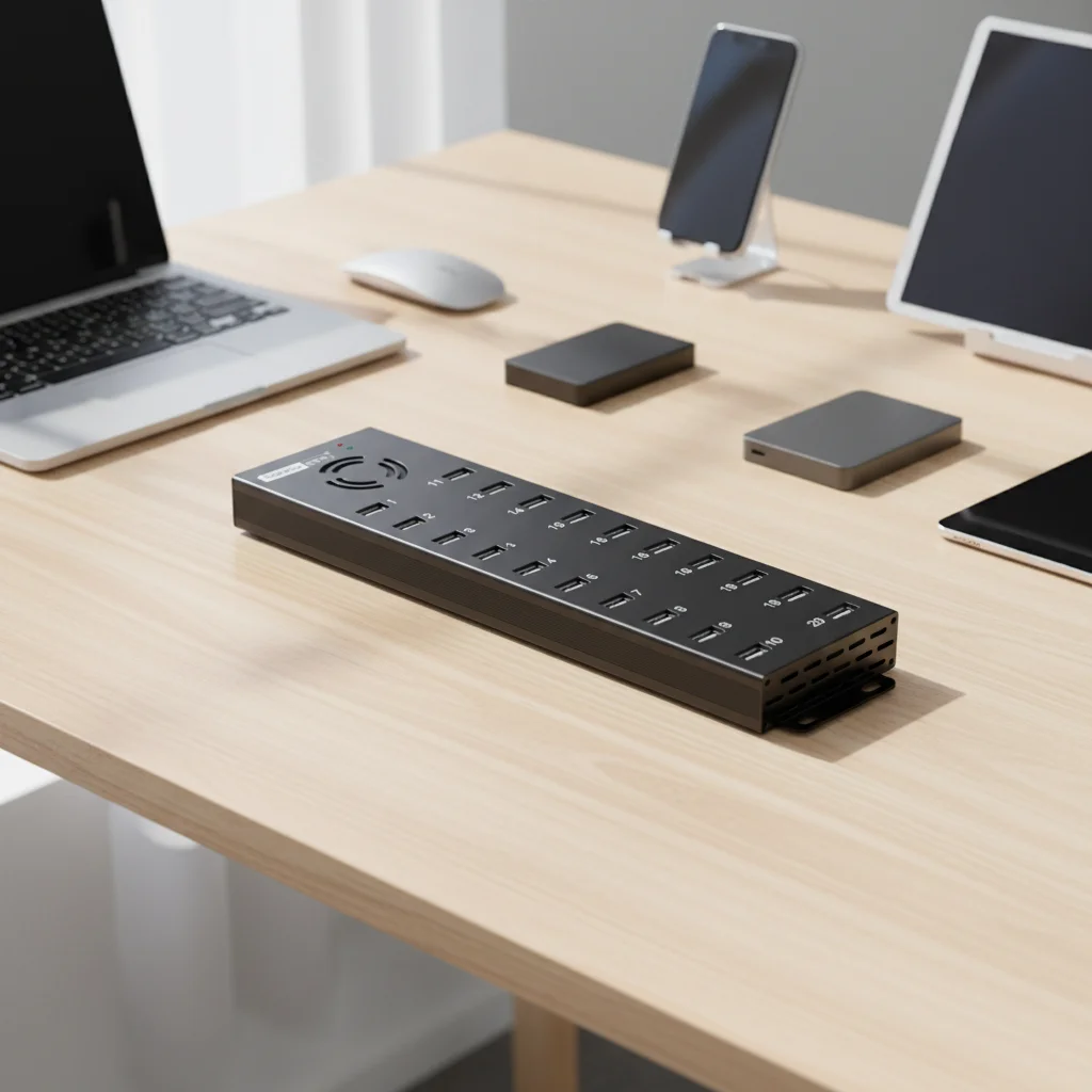Industrial 20 Port USB Hub Powered High Speed Data Sync & Batch Charging for Phone Farm
Industrial 20 Port USB Hub Powered High Speed Data Sync & Batch Charging for Phone Farm