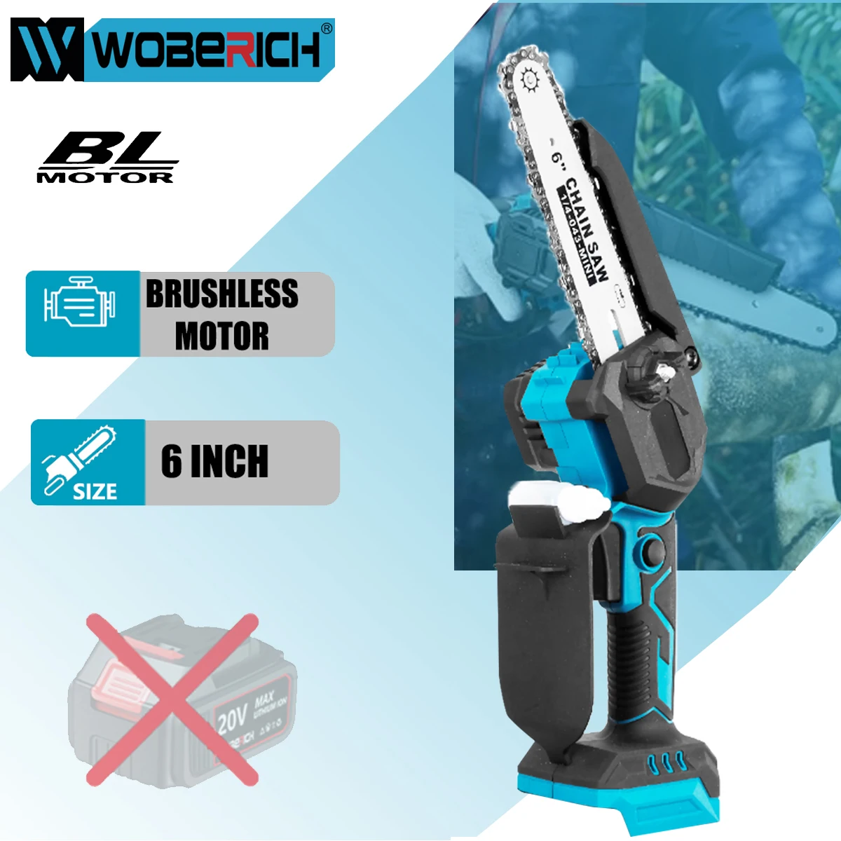 6inch Brushless Electric Chain Saw Cordless Portable Tree Branch Logging Chainsaw (No Battery) For Makita 18V Battery
6inch Brushless Electric Chain Saw Cordless Portable Tree Branch Logging Chainsaw (No Battery) For Makita 18V Battery