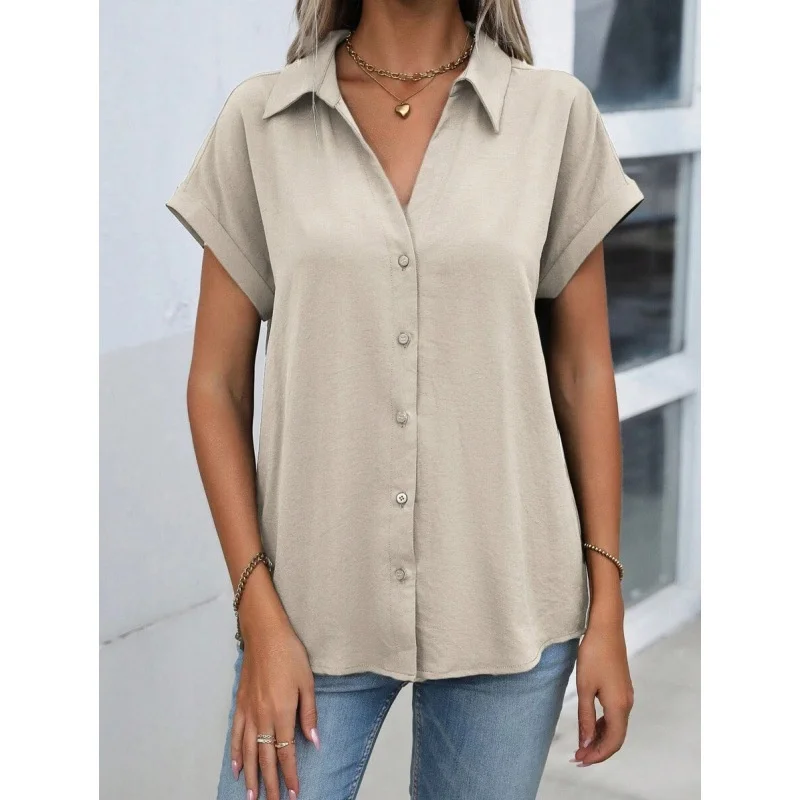 Women's Short Shirt Chiffon Pocket Ladies' Spring Fashion Casual Blouse Female Pocket Design Shirt Not Easy to Deform
Women's Short Shirt Chiffon Pocket Ladies' Spring Fashion Casual Blouse Female Pocket Design Shirt Not Easy to Deform
