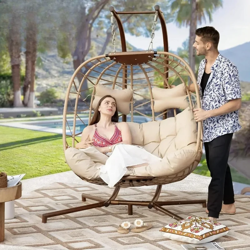 Indoor Outdoor Oversized Double Hanging Egg Chair with Stand, Foldable , PE Wicker Loveseat Hammock Chair
Indoor Outdoor Oversized Double Hanging Egg Chair with Stand, Foldable , PE Wicker Loveseat Hammock Chair